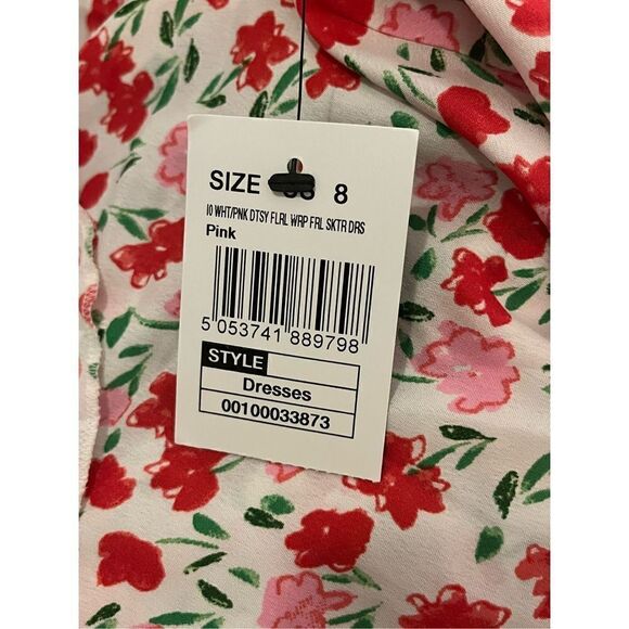 NWT Floral Wrap Skater Dress Sz 8 - Picture 6 of 8